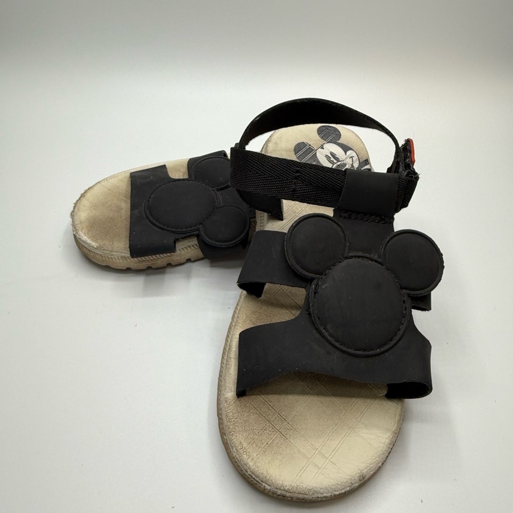 Kids Zara Black Sandals with Mickey Mouse Design